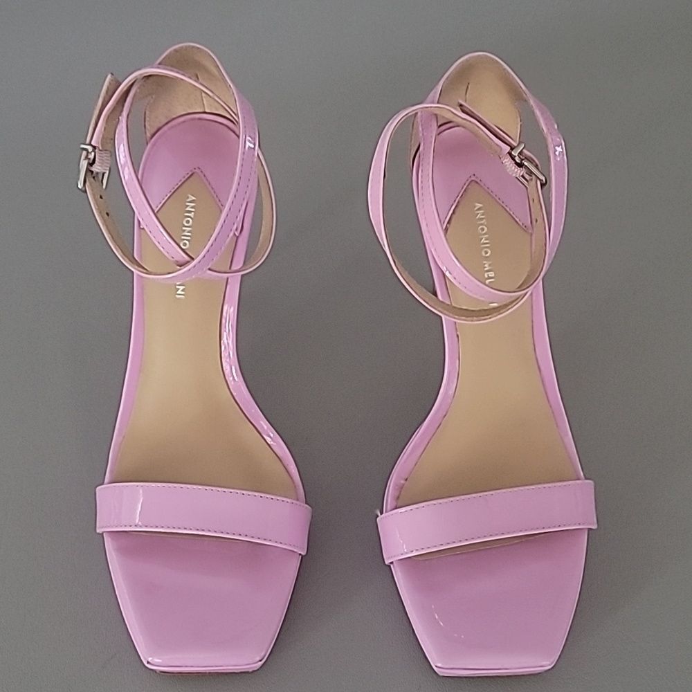 Antonio Melani Marcey Patent Leather Ankle Strap Platform Dress Sandals 7.5M
